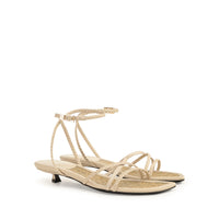 SANDALES DOUCES À TRESSES EN CUIR DE VÊTEMENT + PALME