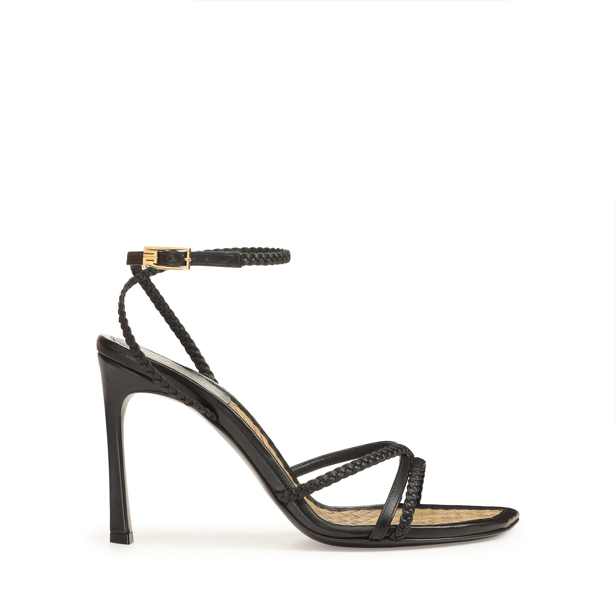 SANDALES DOUCES À TRESSES EN CUIR DE VÊTEMENT + PALME