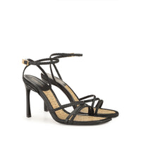 SANDALES DOUCES À TRESSES EN CUIR DE VÊTEMENT + PALME