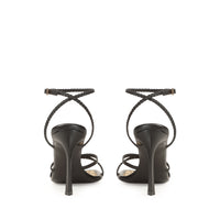 SANDALES DOUCES À TRESSES EN CUIR DE VÊTEMENT + PALME