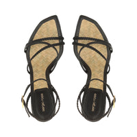 SANDALES DOUCES À TRESSES EN CUIR DE VÊTEMENT + PALME