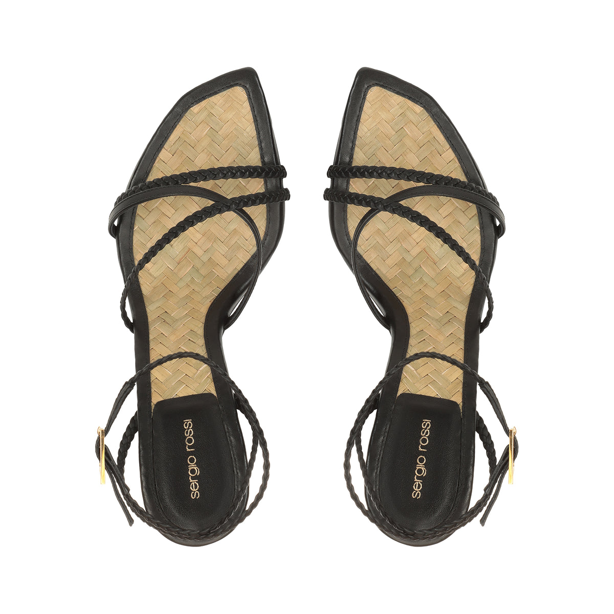 SANDALES DOUCES À TRESSES EN CUIR DE VÊTEMENT + PALME