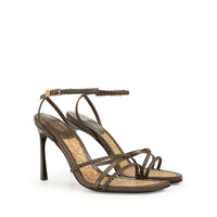 SANDALES DOUCES À TRESSES EN CUIR DE VÊTEMENT + PALME