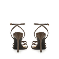 SANDALES DOUCES À TRESSES EN CUIR DE VÊTEMENT + PALME