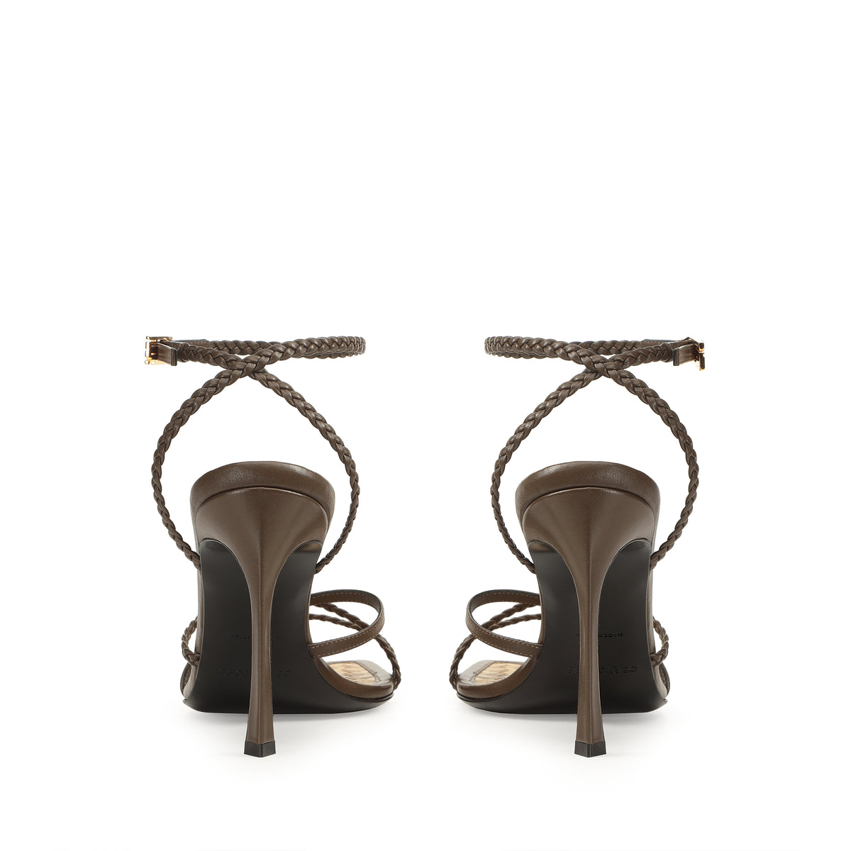 SANDALES DOUCES À TRESSES EN CUIR DE VÊTEMENT + PALME