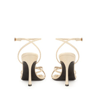 SANDALES DOUCES À TRESSES EN CUIR DE VÊTEMENT + PALME