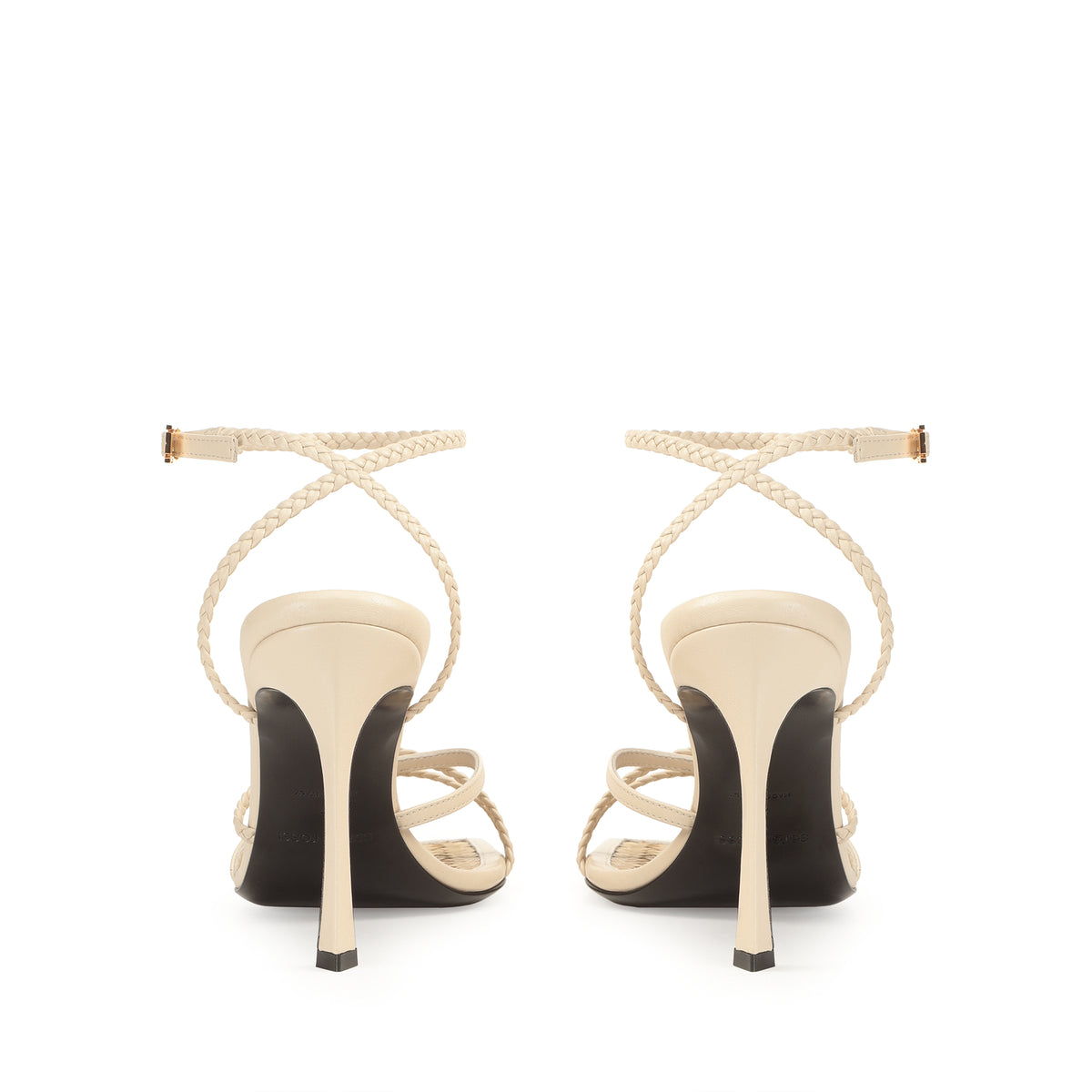 SANDALES DOUCES À TRESSES EN CUIR DE VÊTEMENT + PALME