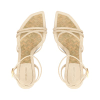 SANDALES DOUCES À TRESSES EN CUIR DE VÊTEMENT + PALME