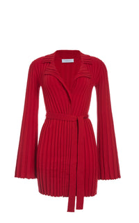 Carmen Cardigan en rouge antilope mérinos fil