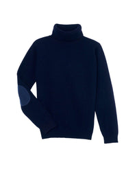 Pull col roulé Coudières en cachemire - Marine & Minuit