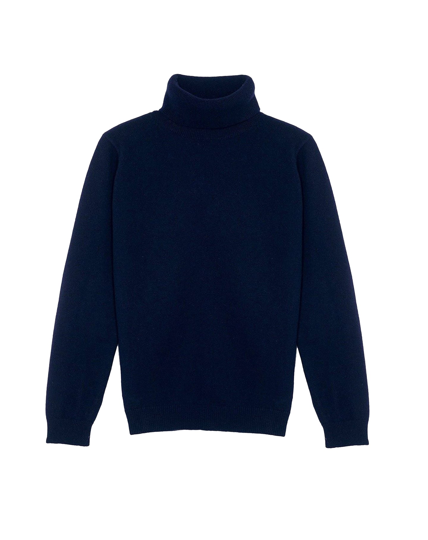 Pull col roulé Coudières en cachemire - Marine & Minuit