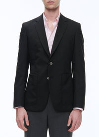 Veste de costume boutonnée en laine - Noir