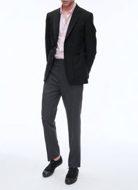 Veste de costume boutonnée en laine - Noir