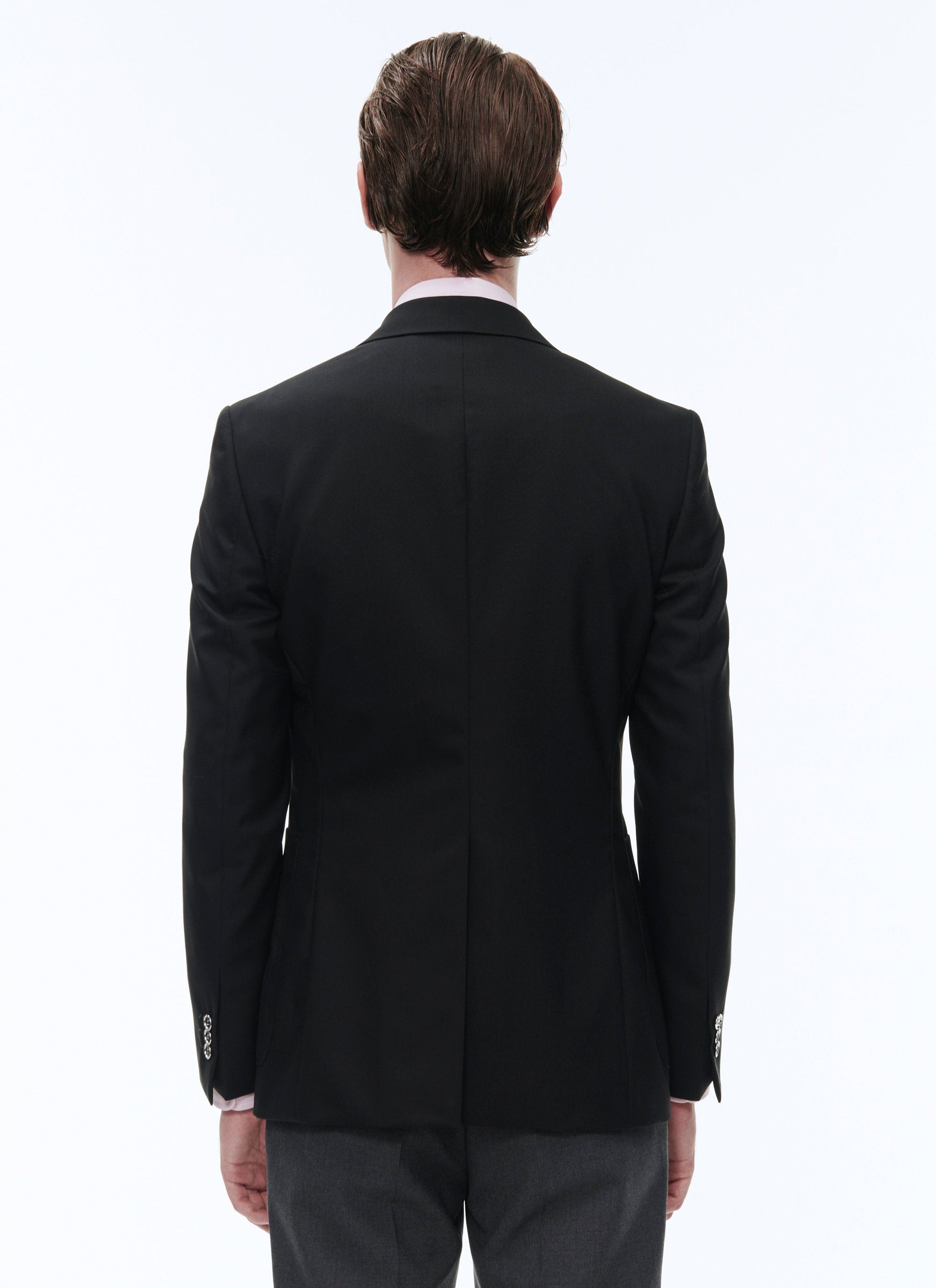 Veste de costume boutonnée en laine - Noir