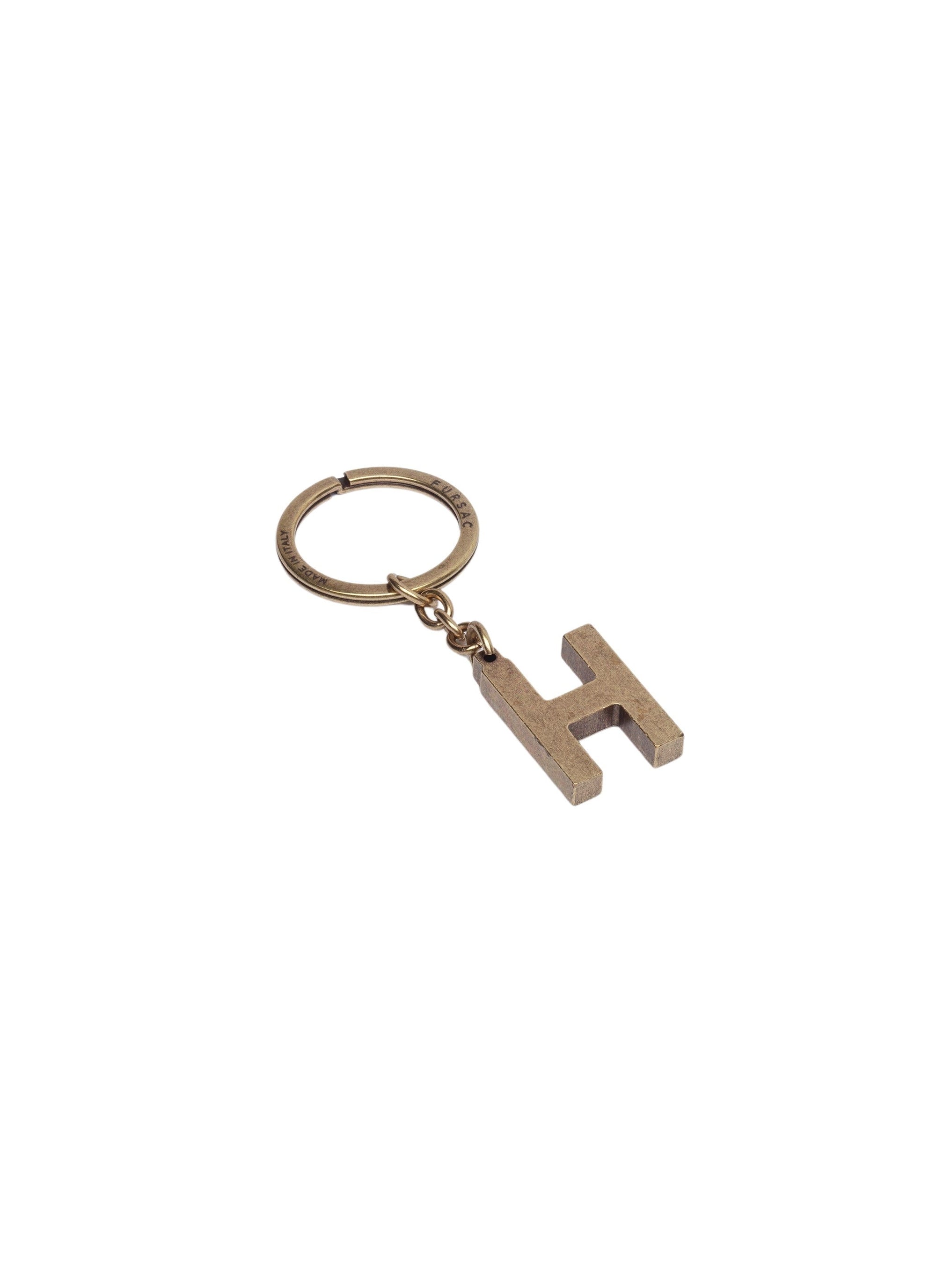 Keyring letter H in brass - Gilded brass