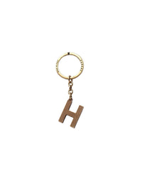 Keyring letter H in brass - Gilded brass