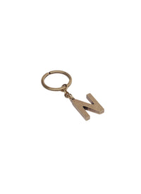 Keyring letter N in brass - Gilded brass
