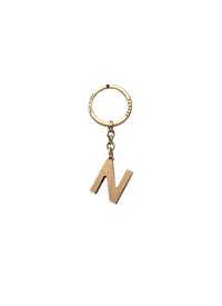 Keyring letter N in brass - Gilded brass