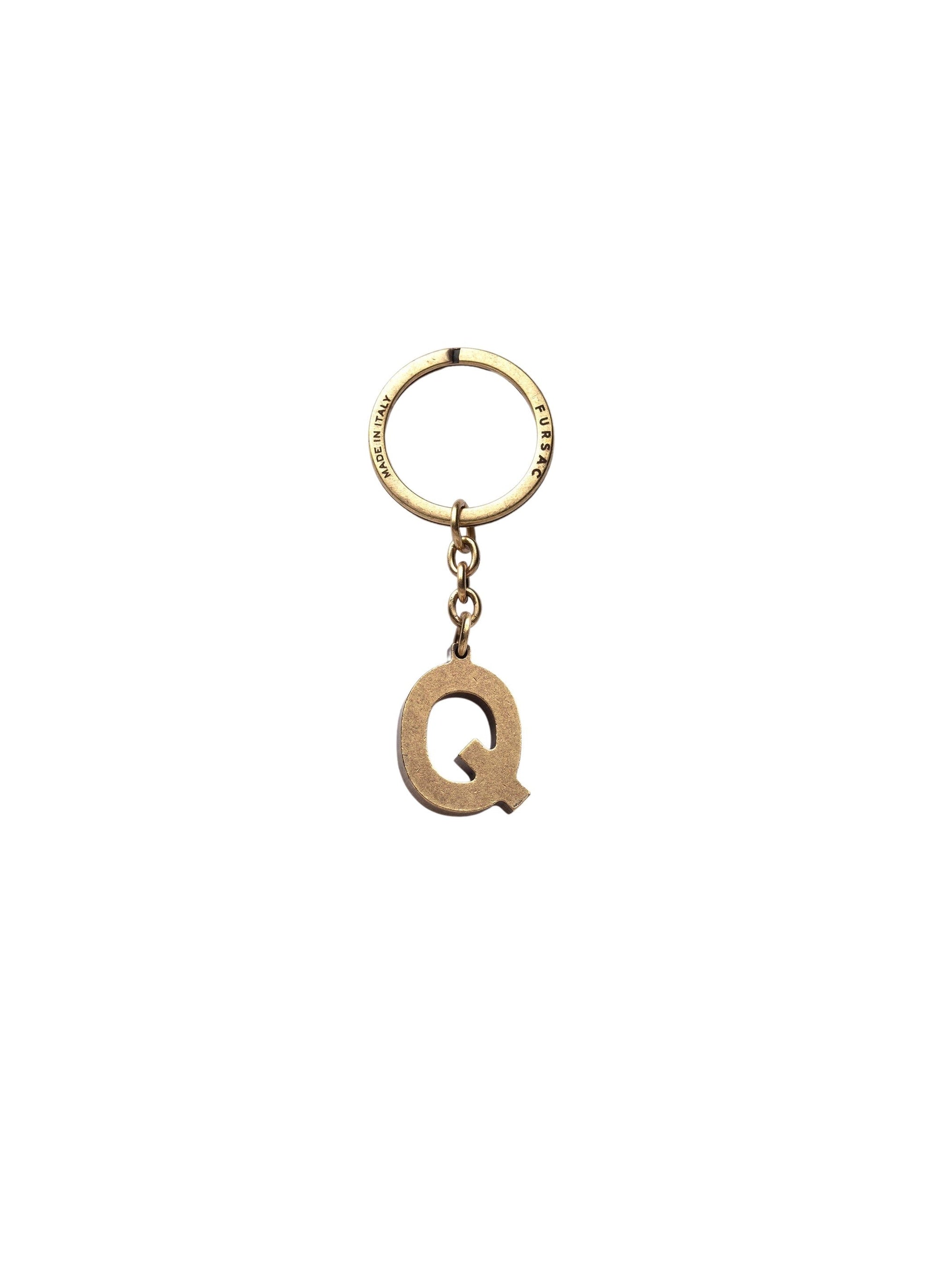 Porte-clés lettre Q en laiton - Laiton doré