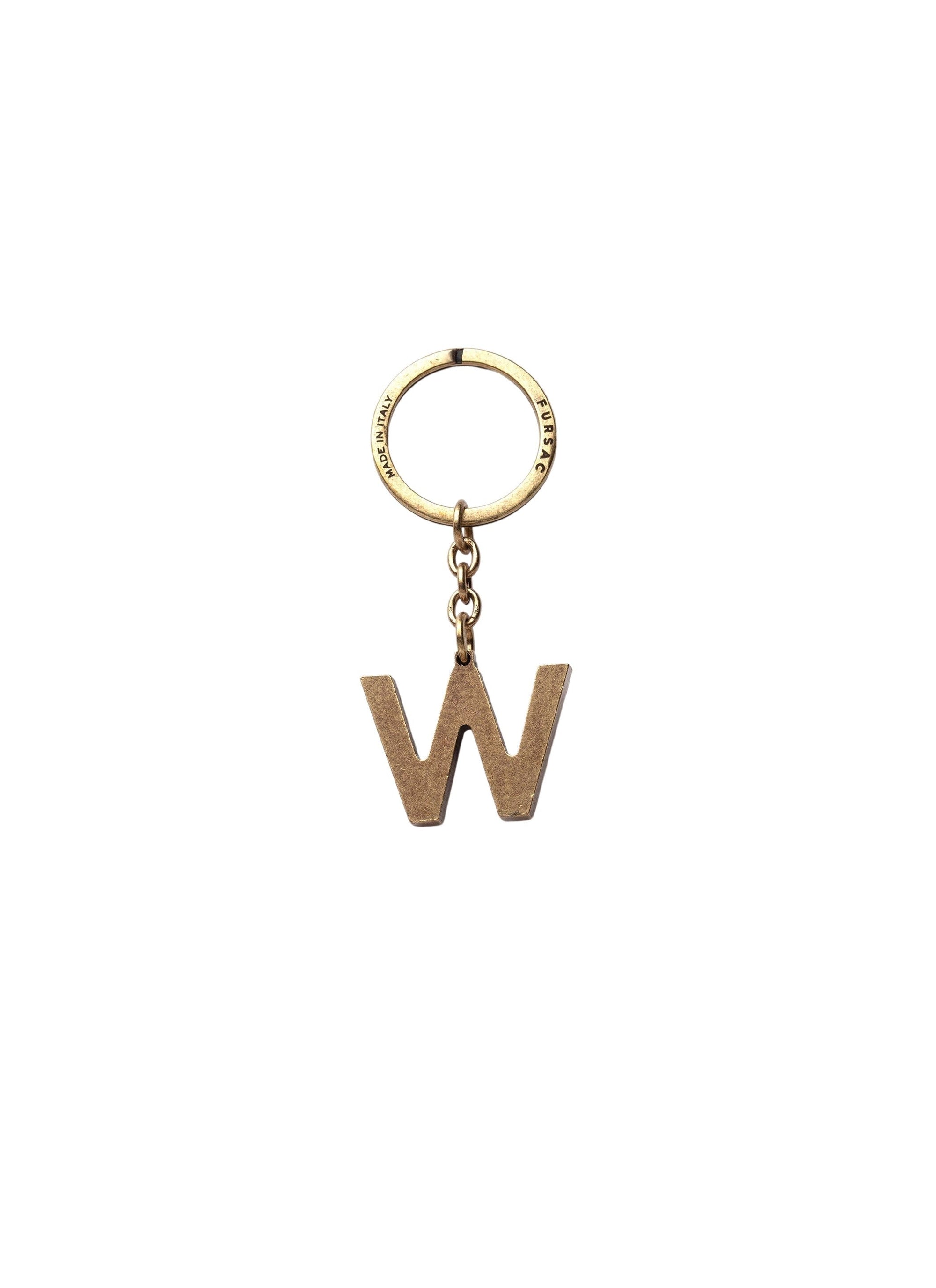 Porte-clés lettre W en laiton - Laiton doré