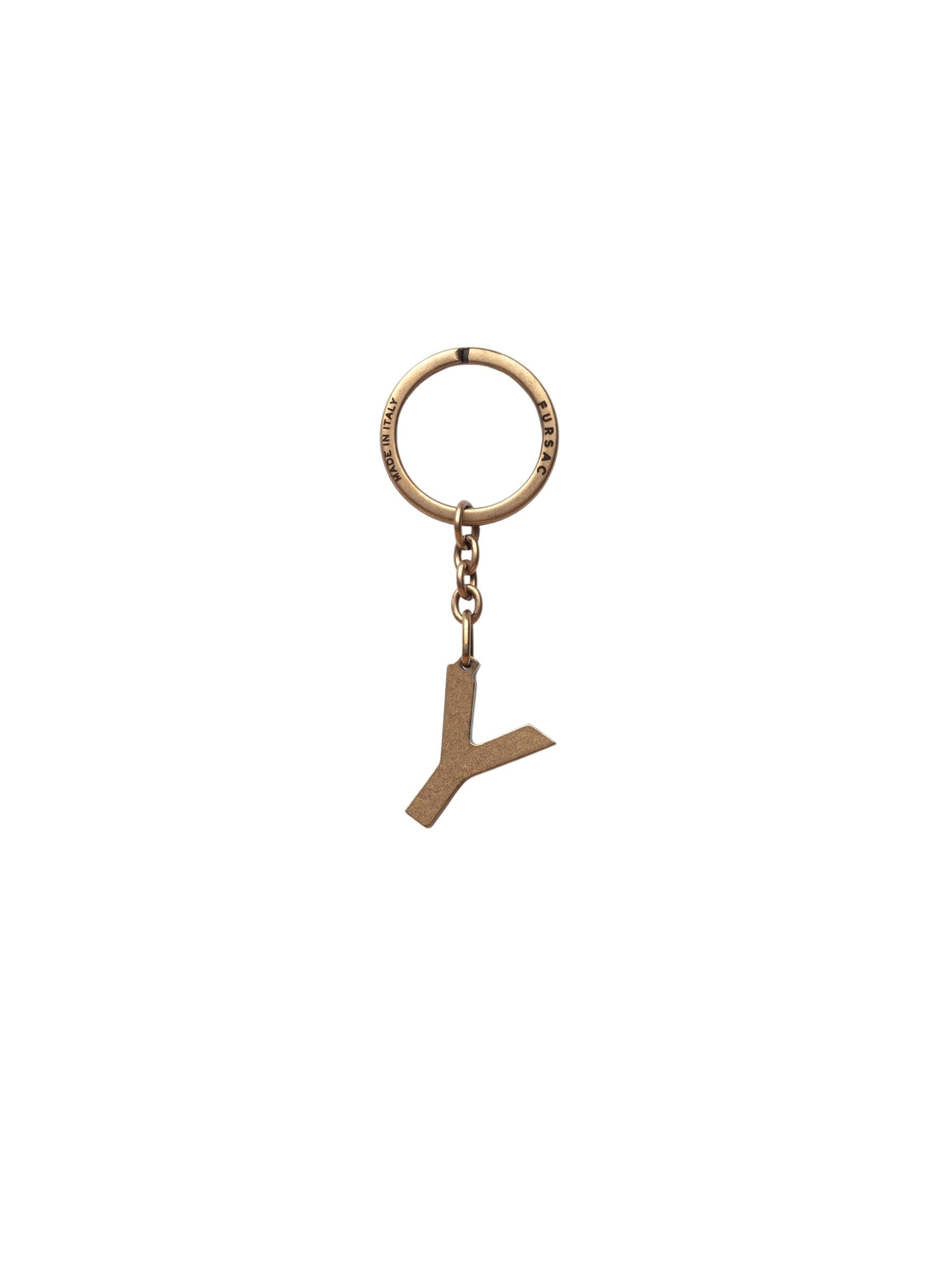 Porte-clés lettre Y en laiton - Laiton doré