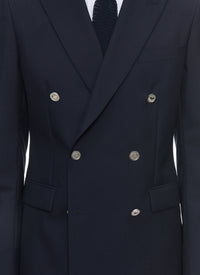 Veste de costume croisée et boutonné en laine - Marine