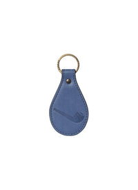 Leather keyring with pipe design - Blue
