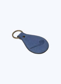 Leather keyring with pipe design - Blue