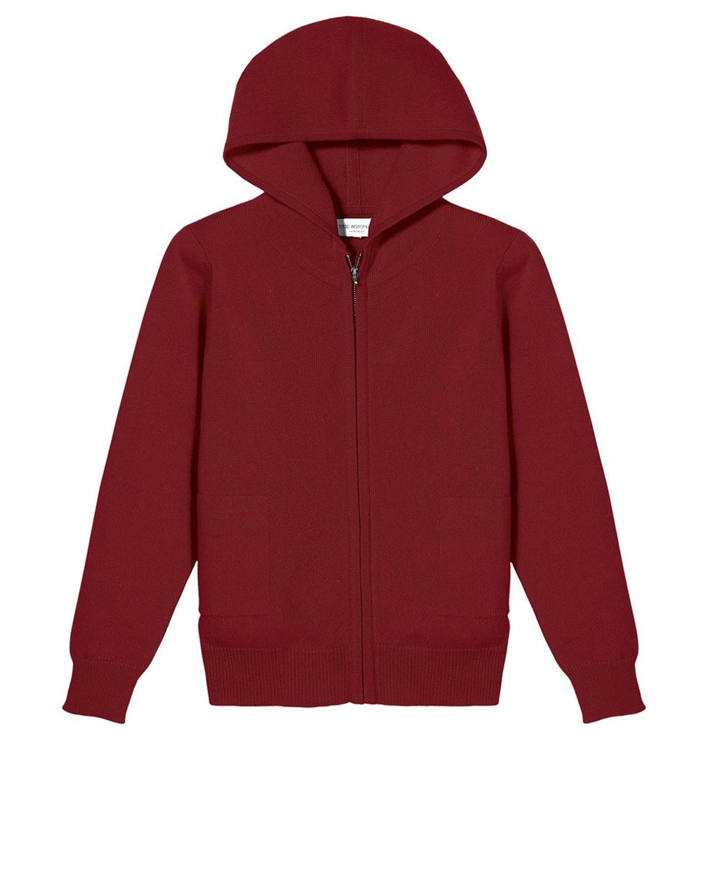 Sweat à capuche en cachemire - Rouge Guarana
