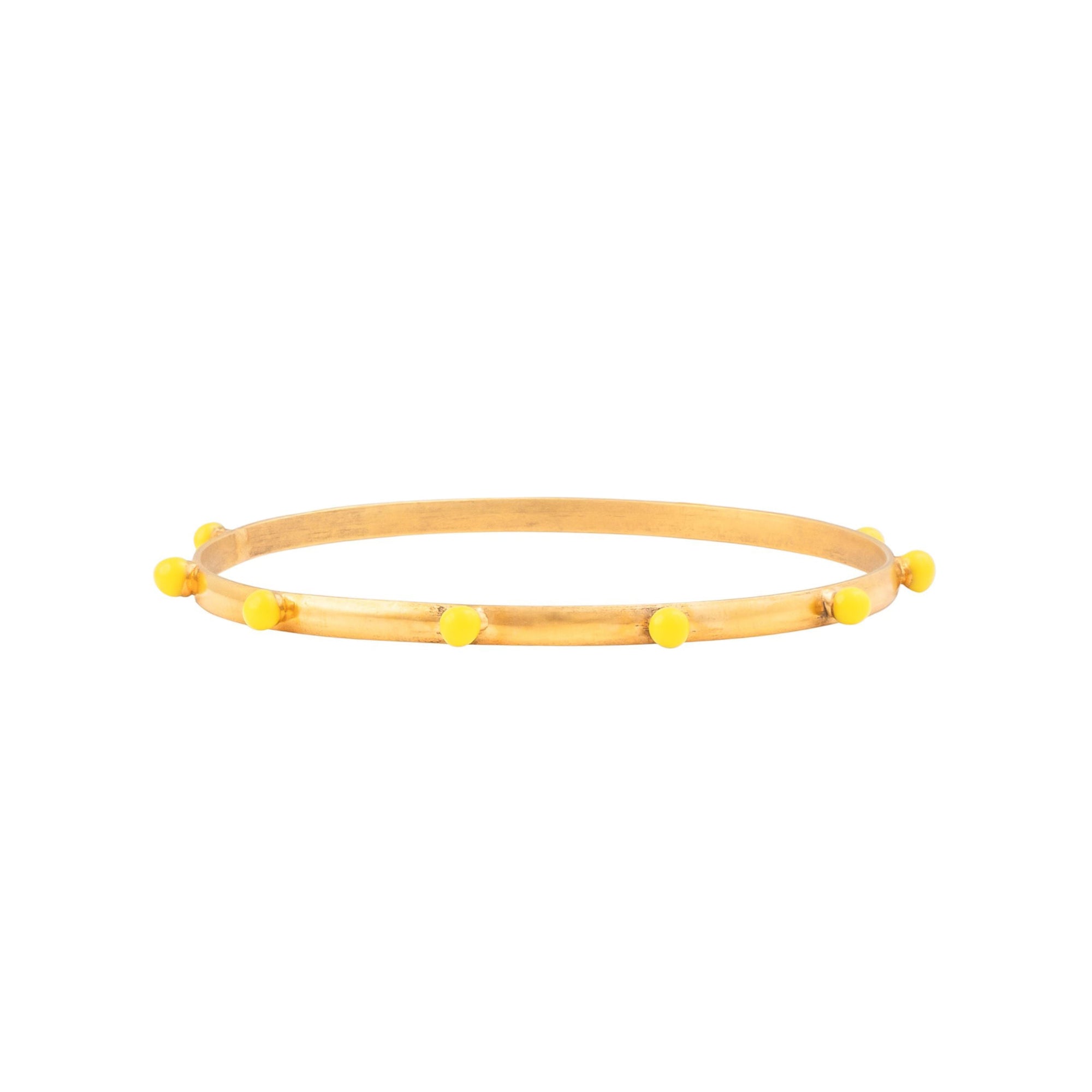 Bracelet Dots doré à l'or fin et émail - Jaune