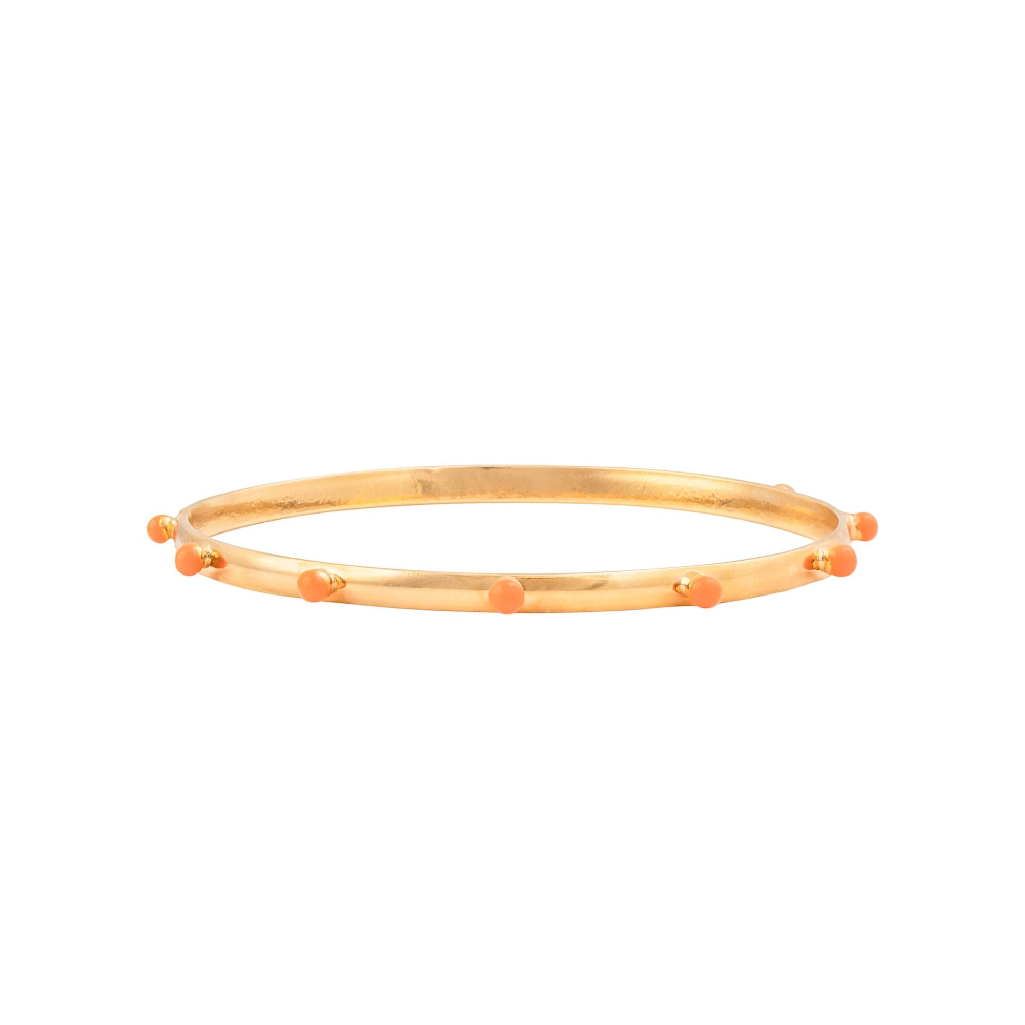 Bracelet Dots doré à l'or fin et émail - Orange