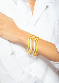 Bracelet Flow doré à l'or fin et émail - Violet