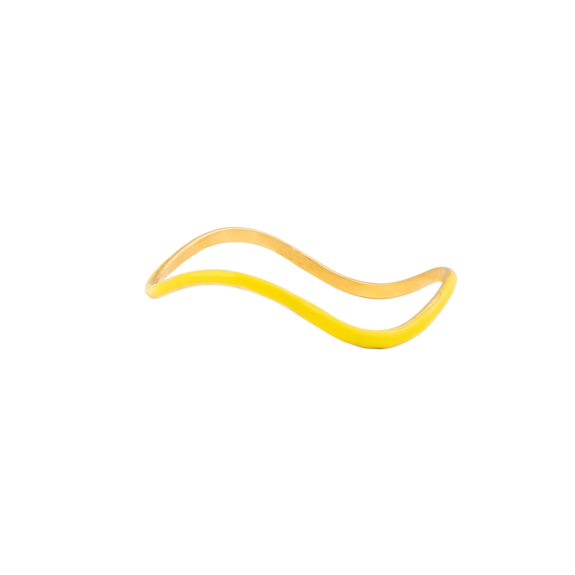 Bracelet Flow doré à l'or fin et émail - Jaune