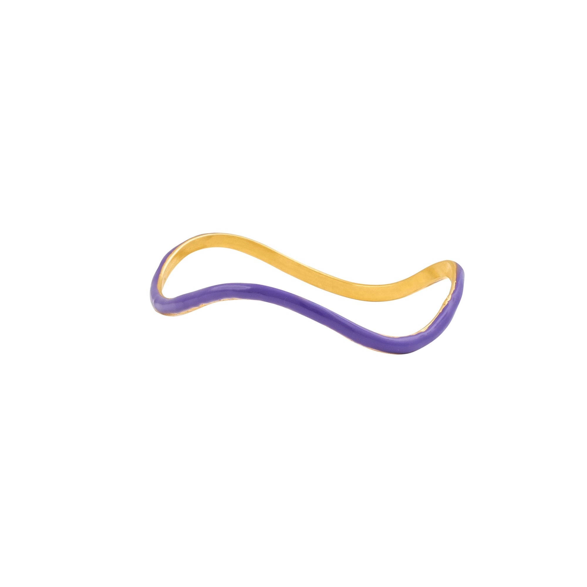 Bracelet Flow doré à l'or fin et émail - Violet
