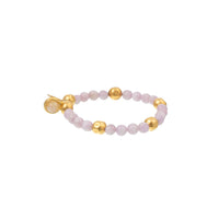Bracelet Mantra gilded in fine gold and Opal - Pink
