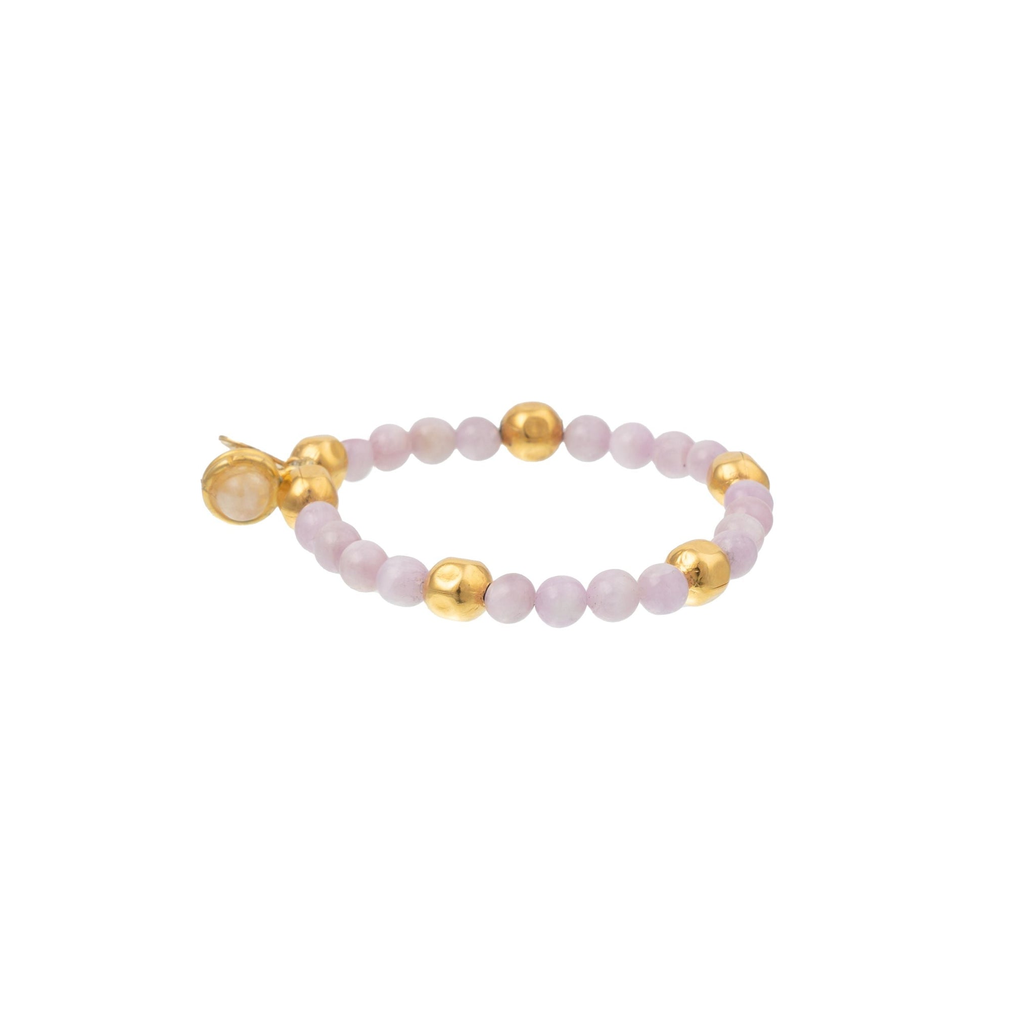 Bracelet Mantra gilded in fine gold and Opal - Pink