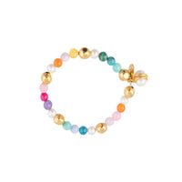 Bracelet Mantra doré à l'or fin et multipierres - Multicolor