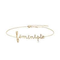 4qty RELIQUAT 350€/ QTY IN : 7-QTY OUT : 1- ST : 14% // Bracelet Feministe 1 diamant -Jaune