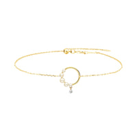 Bracelet Aphrodite orné de perles & serti d'un diamant - Or Jaune