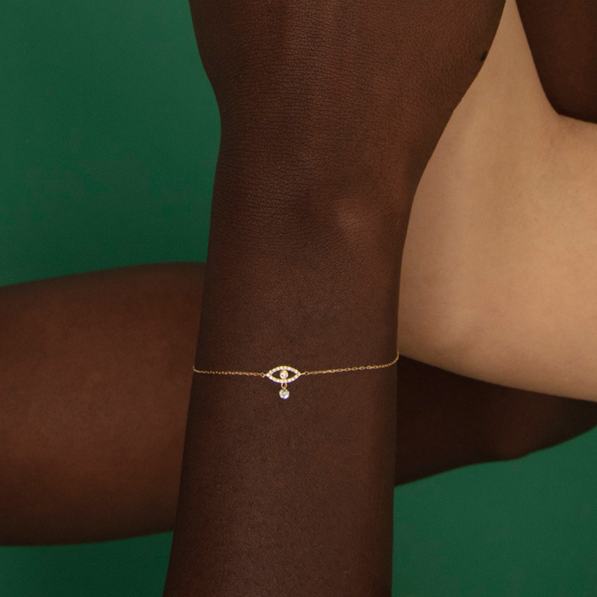 Bracelet Séléné Œil pavé de diamants - Or Jaune