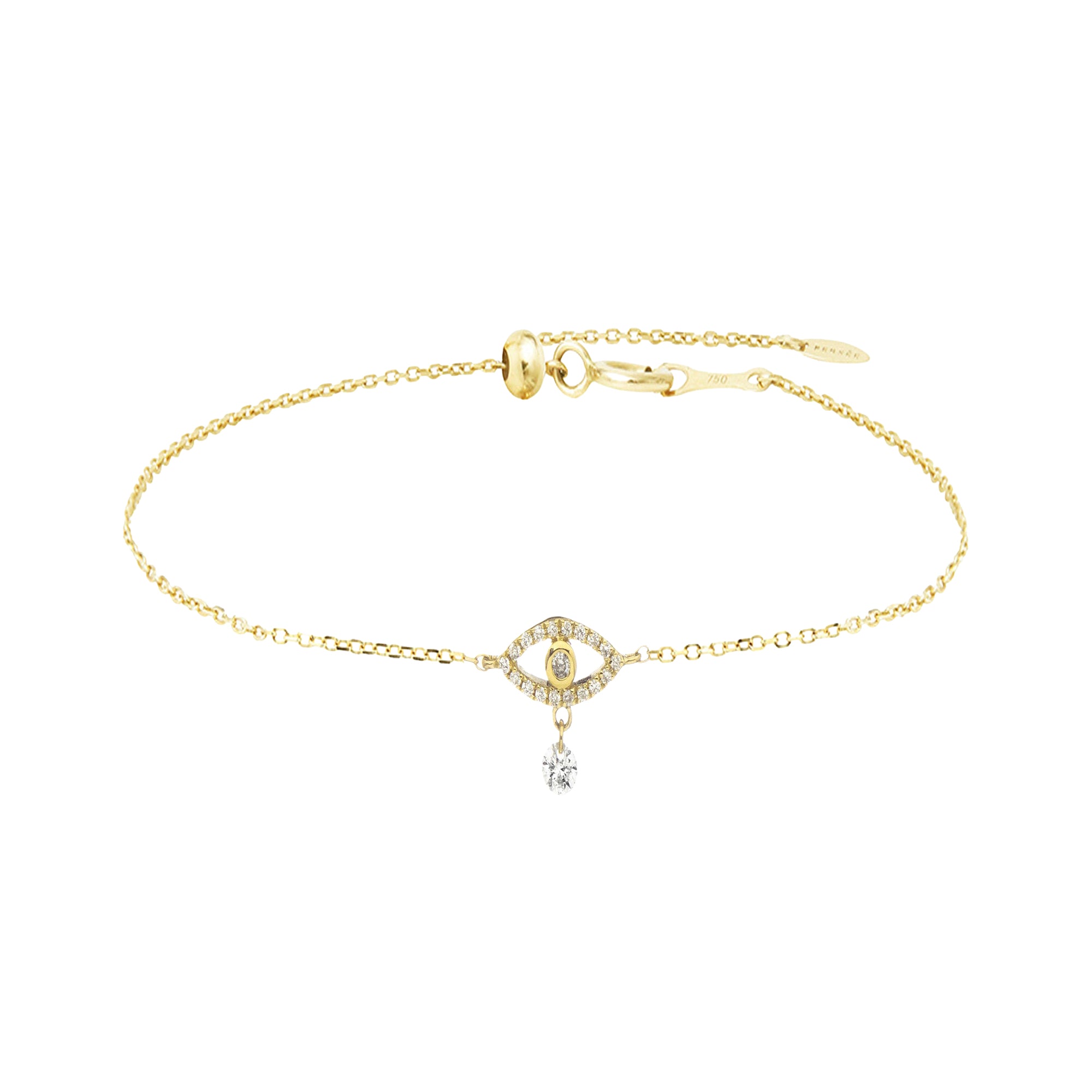 Bracelet Séléné Œil pavé de diamants - Or Jaune
