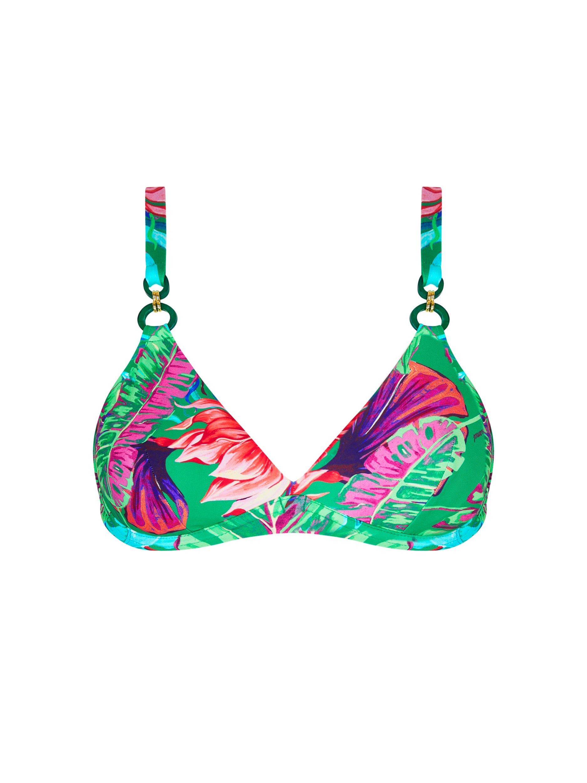 Haut de bikini triangle Paradis Sauvage imprimé - Vert Sauvage