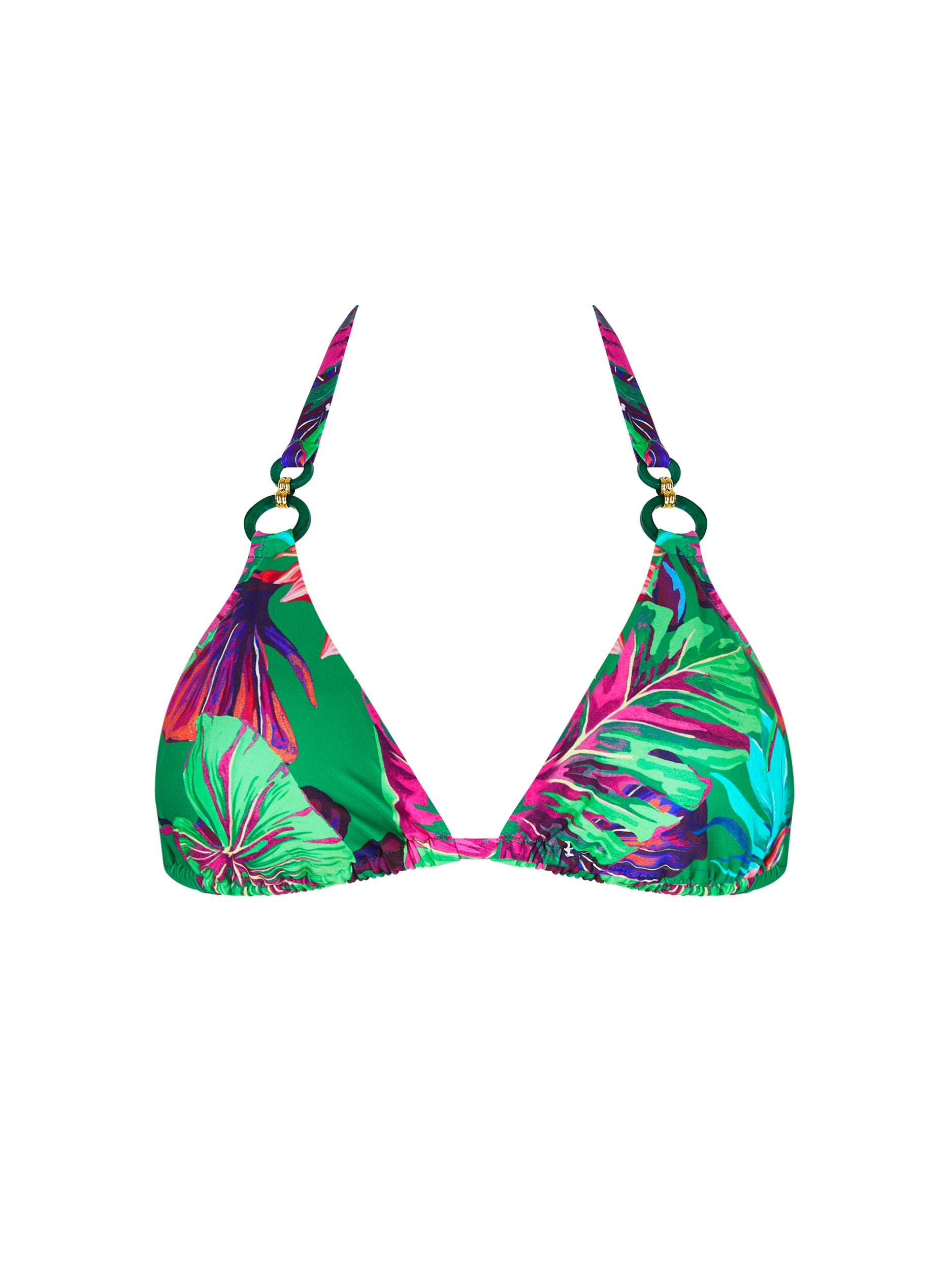 Haut de bikini triangle Paradis Sauvage imprimé - Vert Sauvage