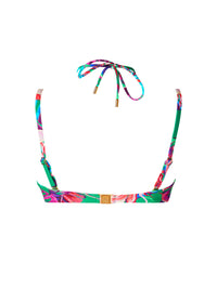 Paradis Sauvage printed bandeau bikini top - Vert Sauvage