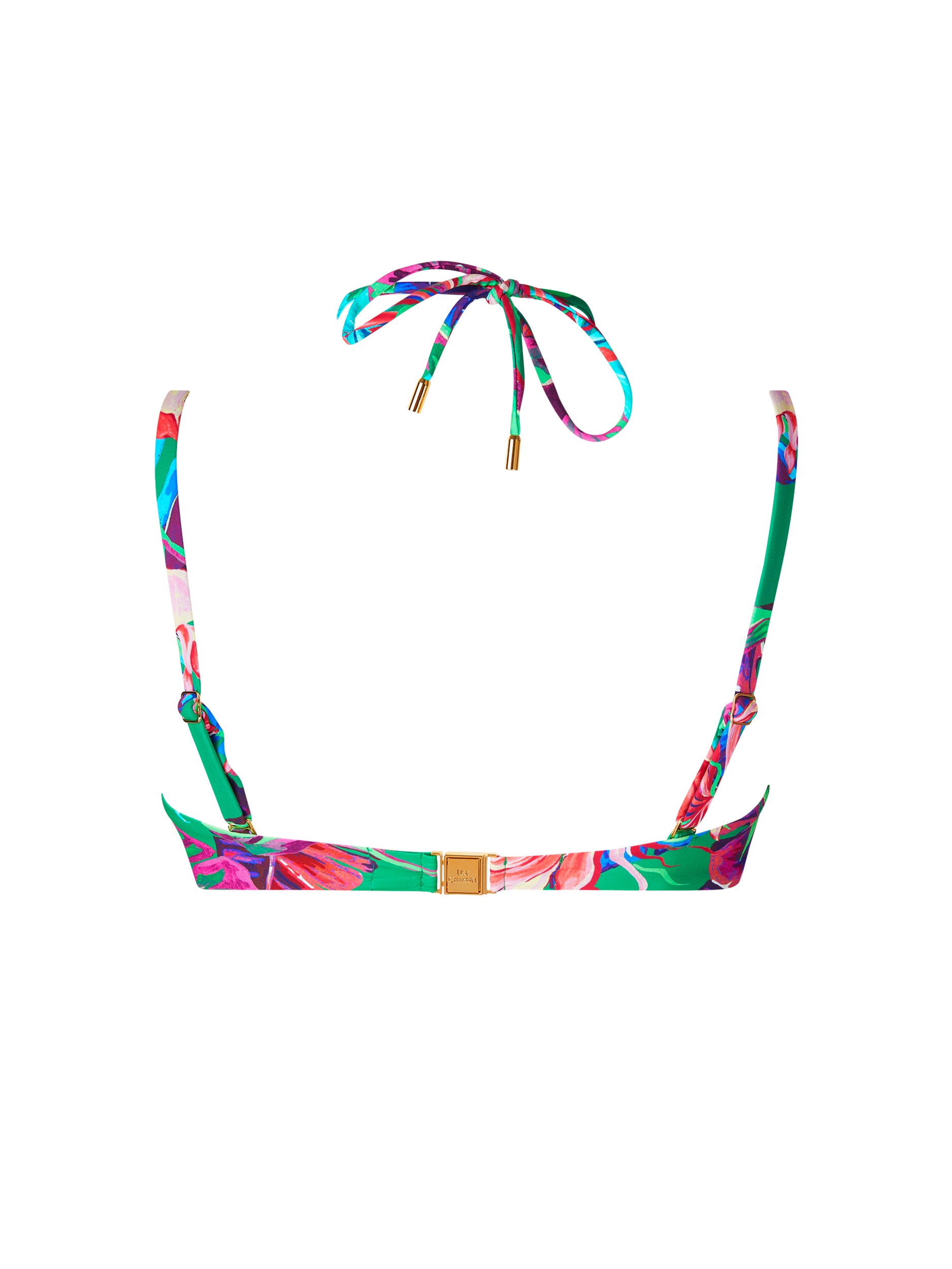 Paradis Sauvage printed bandeau bikini top - Vert Sauvage