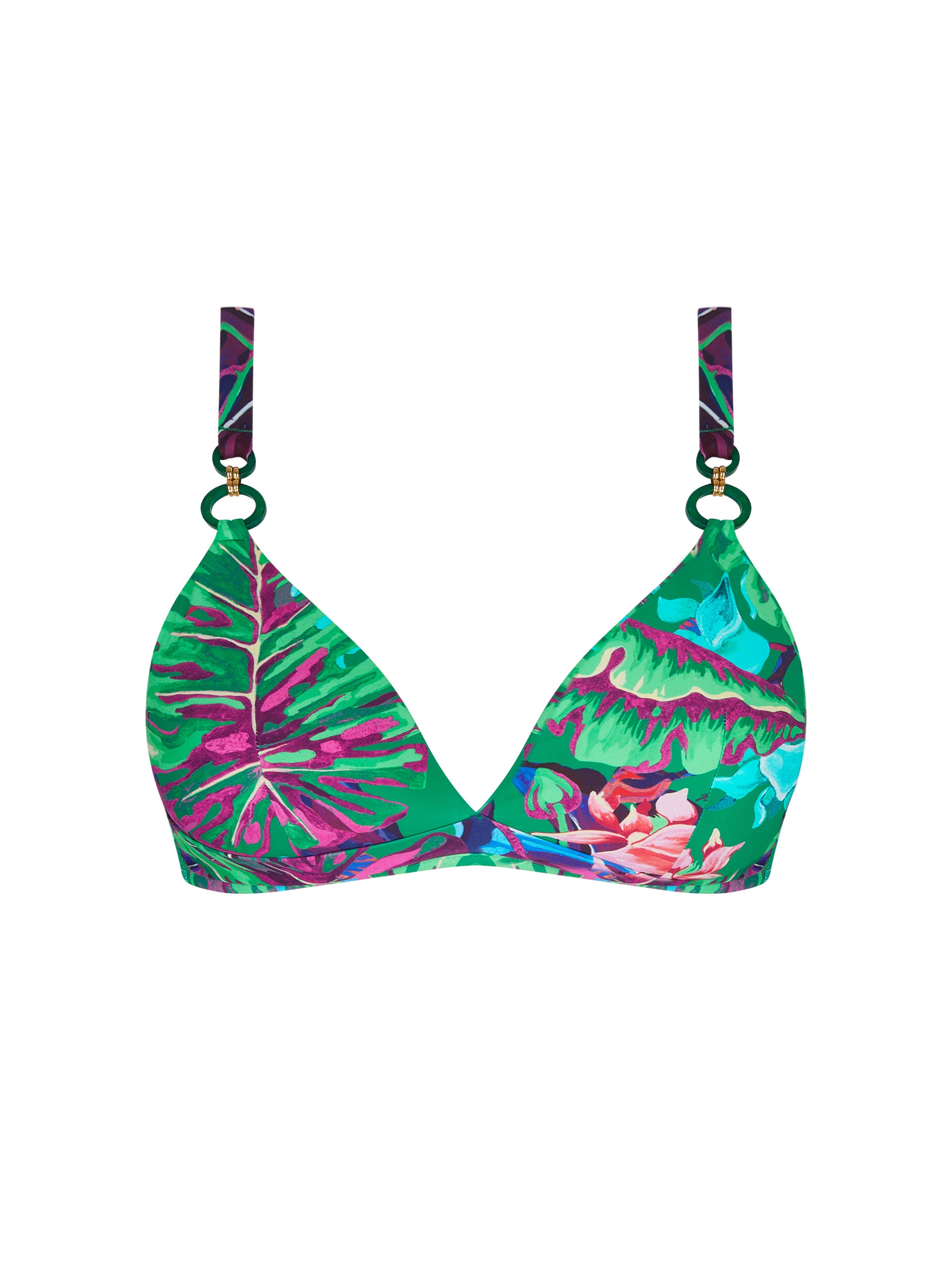 Haut de bikini triangle Paradis Sauvage imprimé - Vert Sauvage