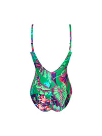Maillot une pièce Paradis Sauvage imprimé - Vert Sauvage