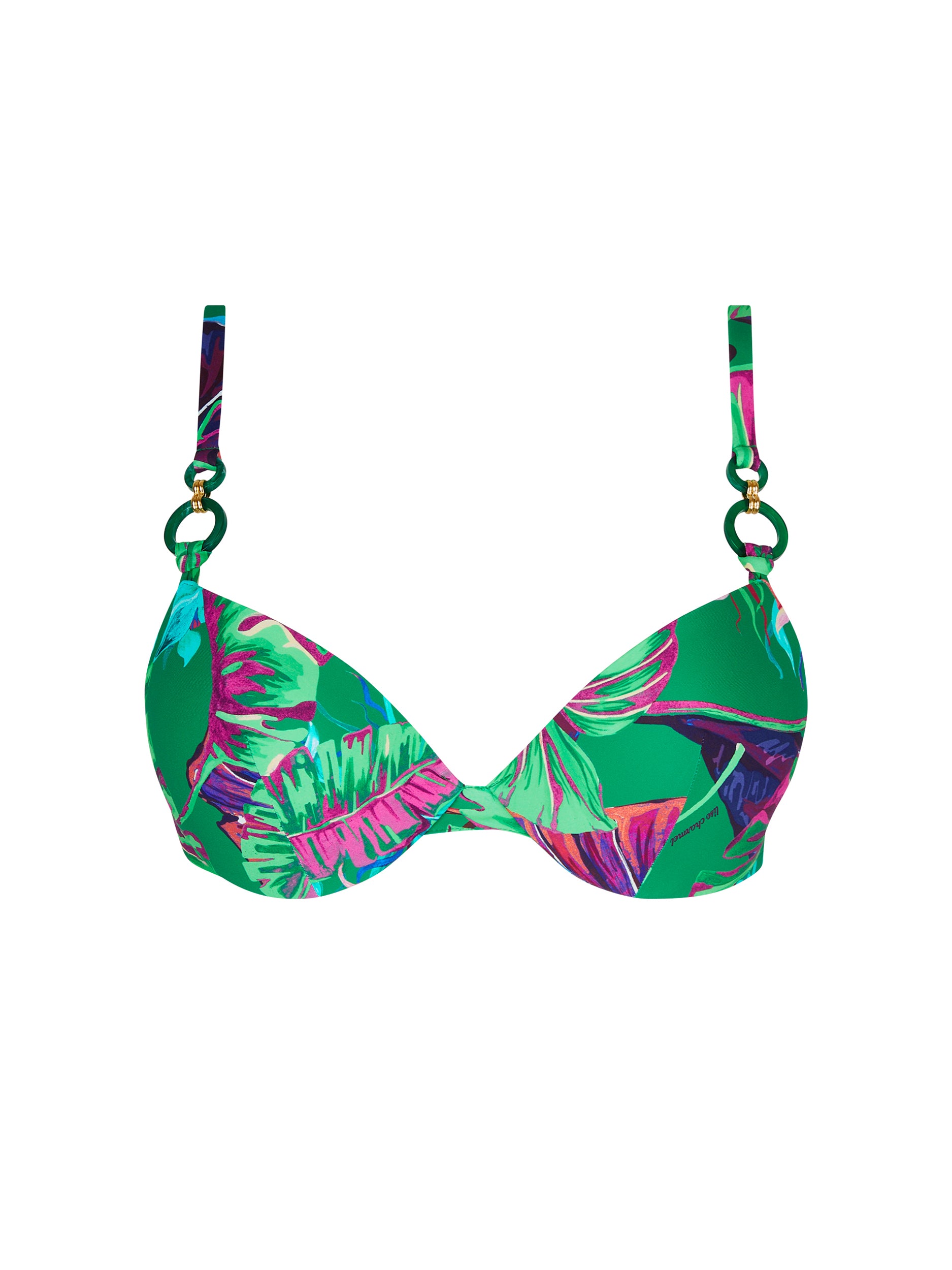 Paradis Sauvage printed balconnet bikini top - Vert Sauvage