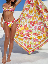 Envolée Florale printed triangle bikini top - Floral Bouquet