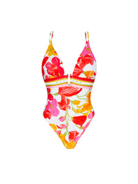 Envolée Florale printed one-piece swimming costume - Floral Bouquet